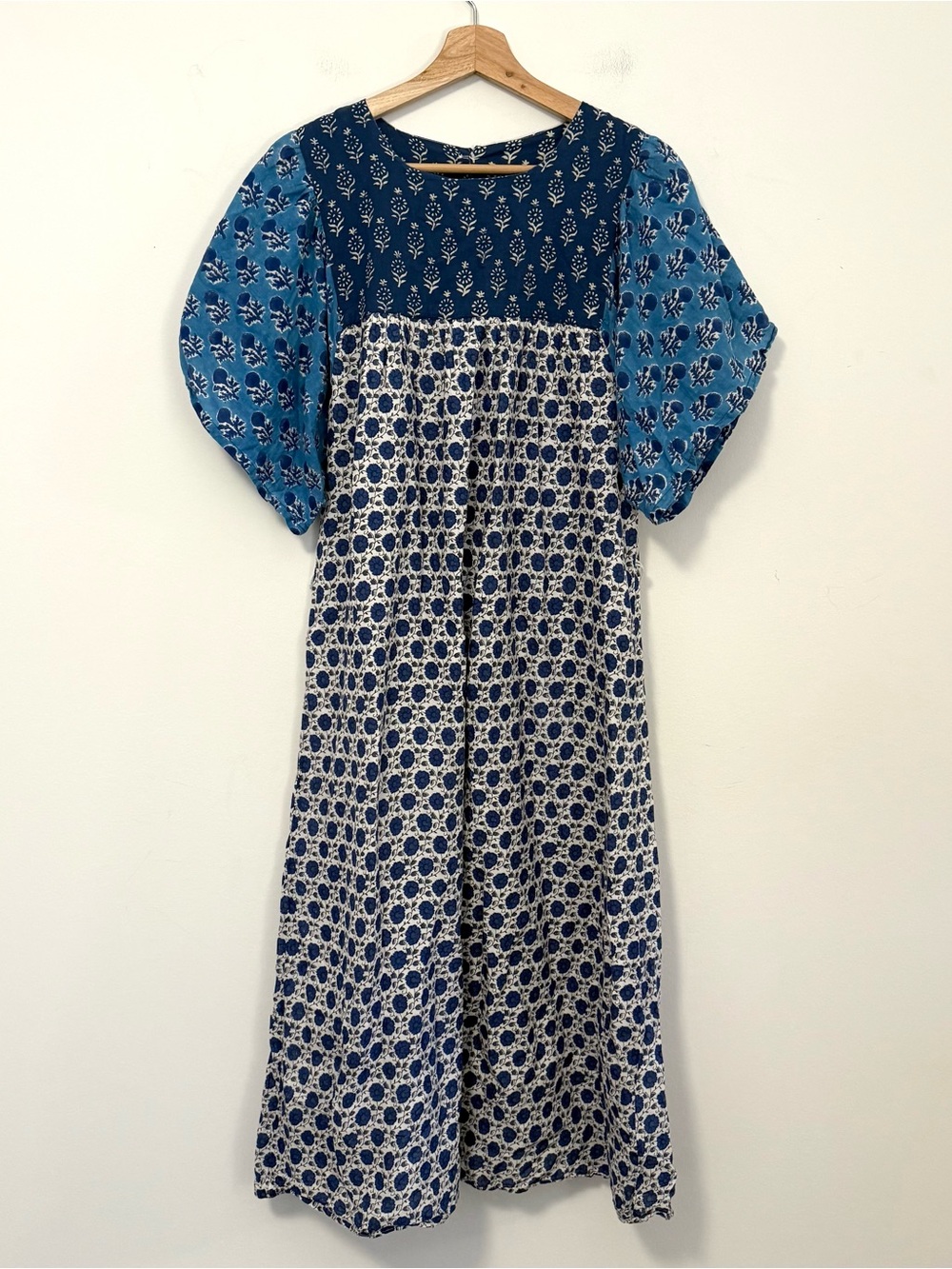 Emerson Fry India Collection Indigo Heirloom Maxi Dress Small - Picture 3 of 6